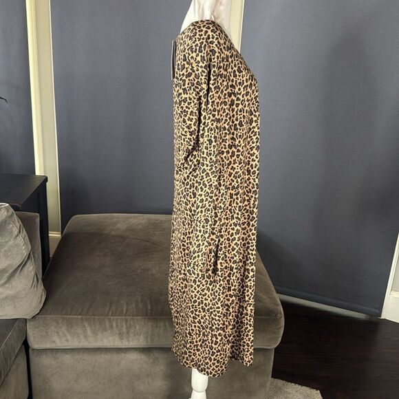 Isabel by Ingrid &Isabel Animal Print Long Sleeve Ruched Maternity Dress XXL NEW - Picture 3 of 10